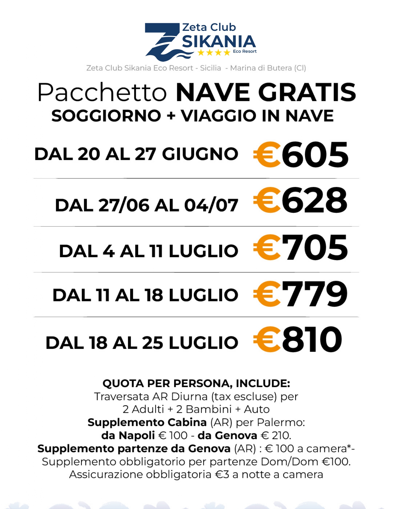 Promo shock con nave - Zeta club sikania eco resort