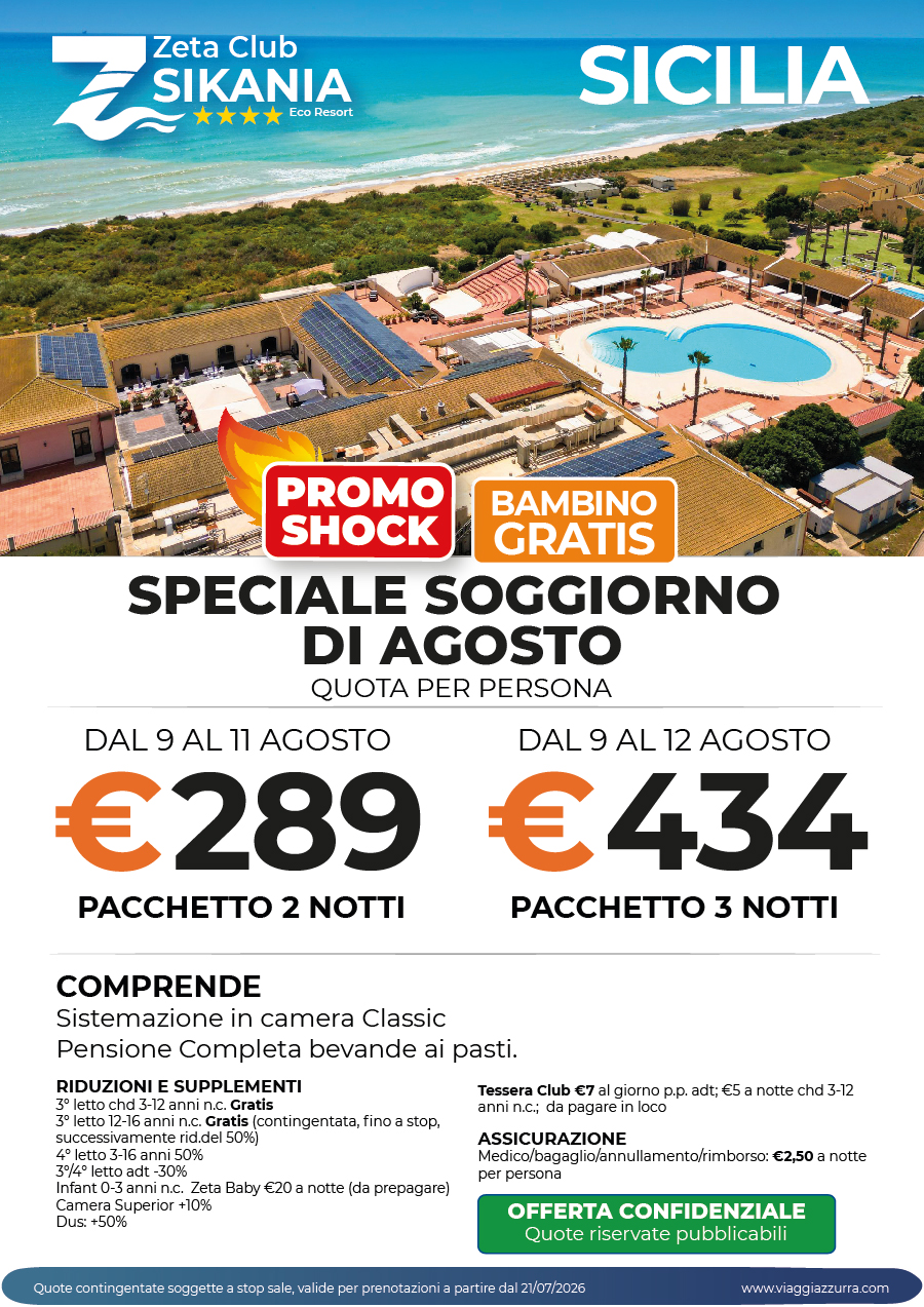 SPECIALE SOGGIORNO DI AGOSTO - Zeta Club Sikania