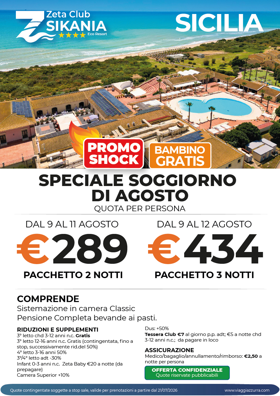 SPECIALE SOGGIORNO DI AGOSTO - Zeta Club Sikania