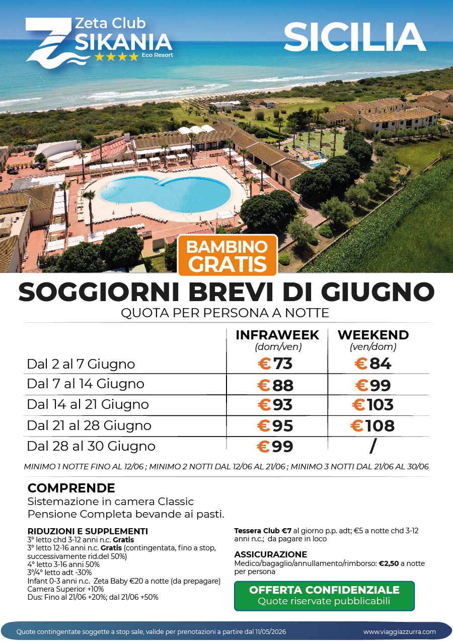SOGGIORNI BREVI DI GIUGNO - Zeta Club Sikania