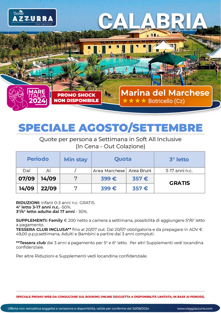 SPECIALE AGOSTO SETTEMBRE