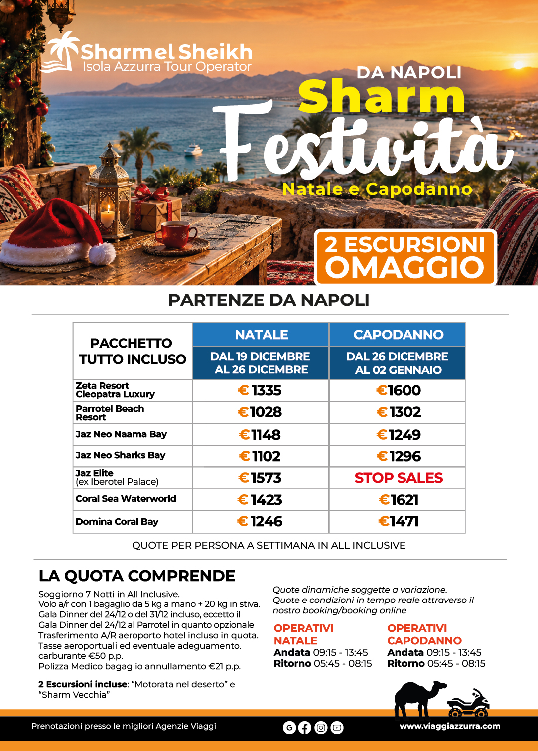 SHARM FESTIVITA | NATALE E CAPODANNO - Partenze da Napoli