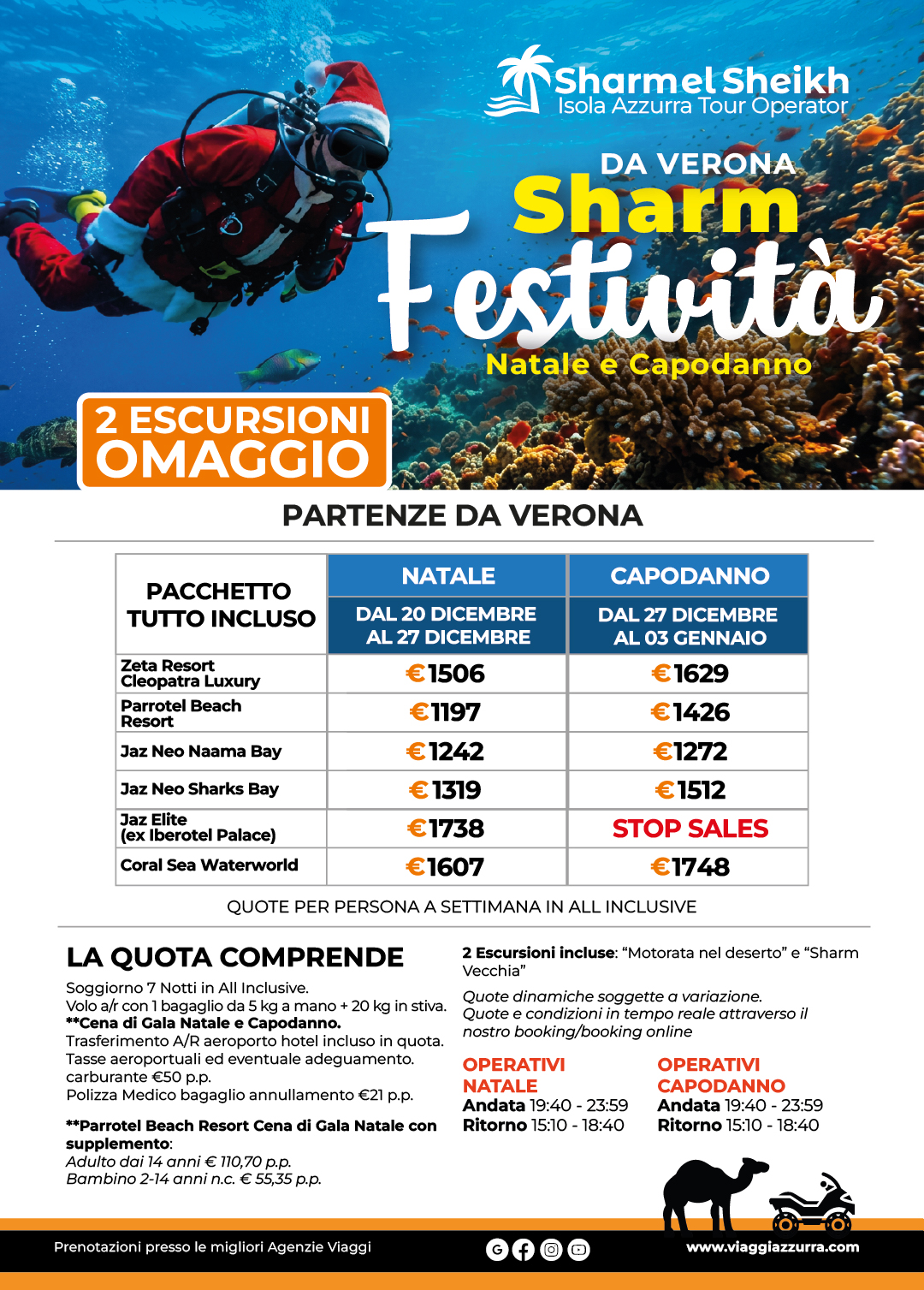 SHARM FESTIVITA | NATALE E CAPODANNO - Partenze da Verona