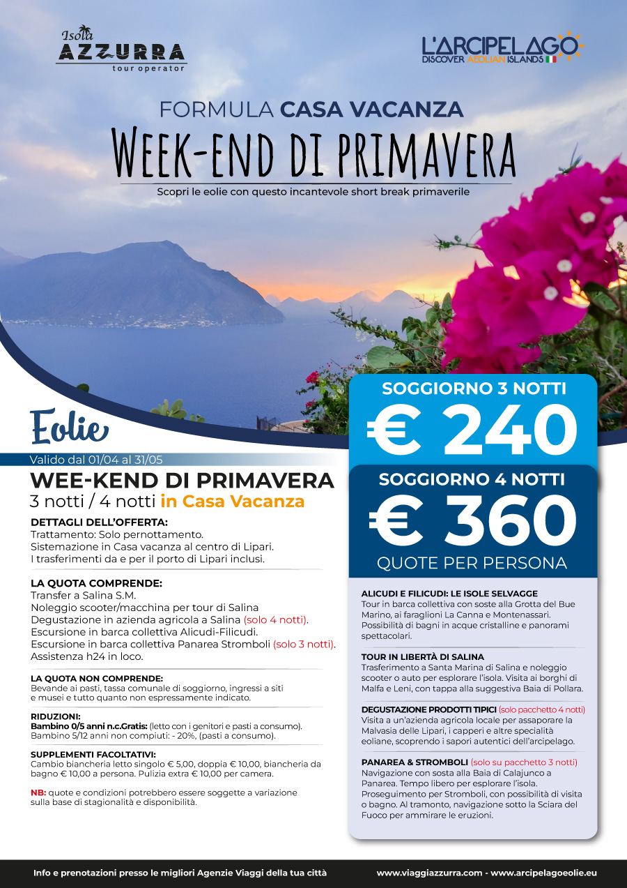 Weekend di Primavera Eolie - Case vacanza