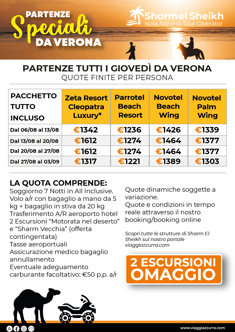 PARTENZE SPECIALI DA VERONA - Sharm el Sheikh