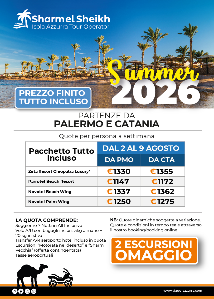 SUMMER SHARM 2026 - 2 AL 9 AGOSTO - Sharm el Sheikh