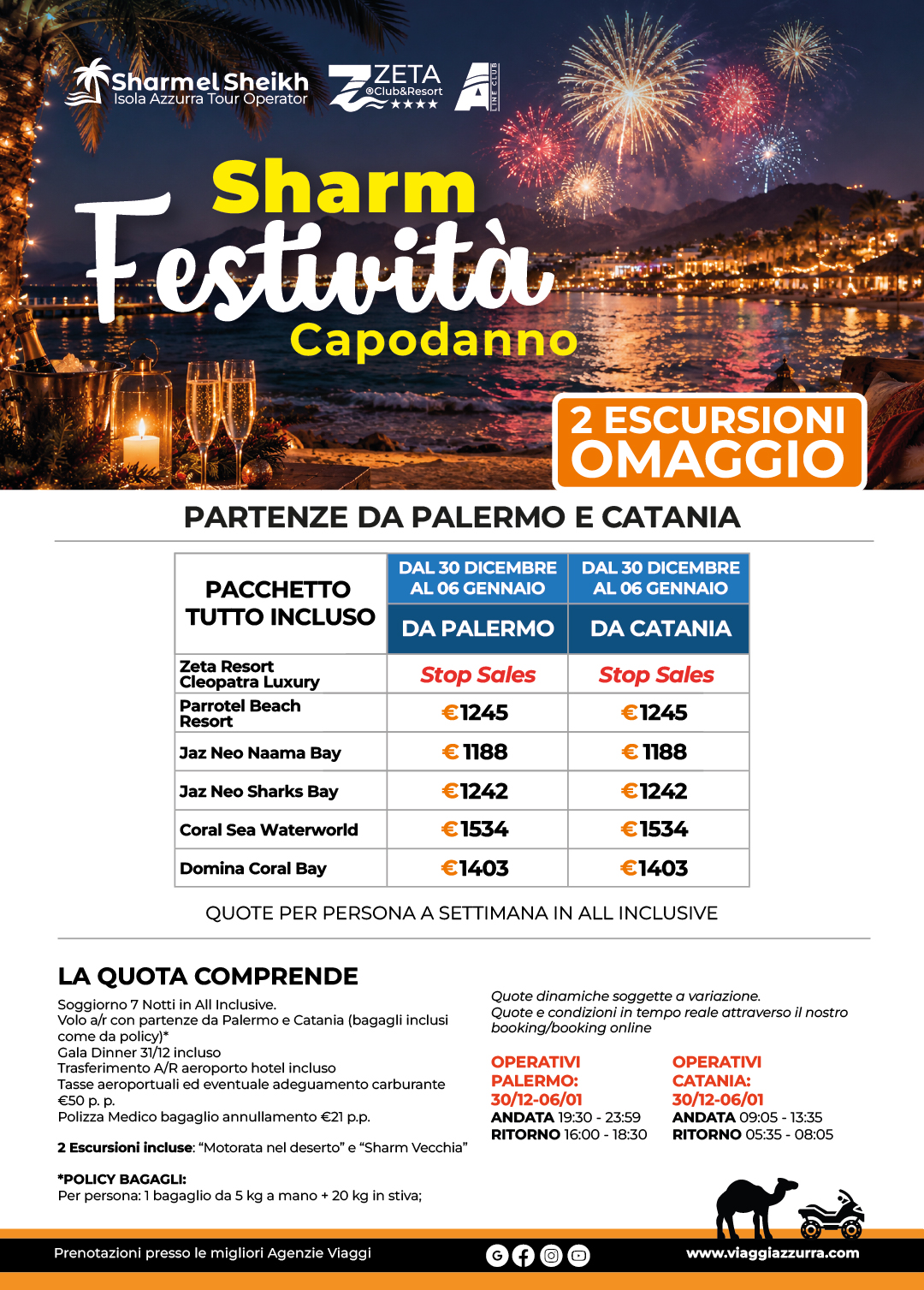 SHARM FESTIVITA | CAPODANNO - Partenze da Palermo e Catania