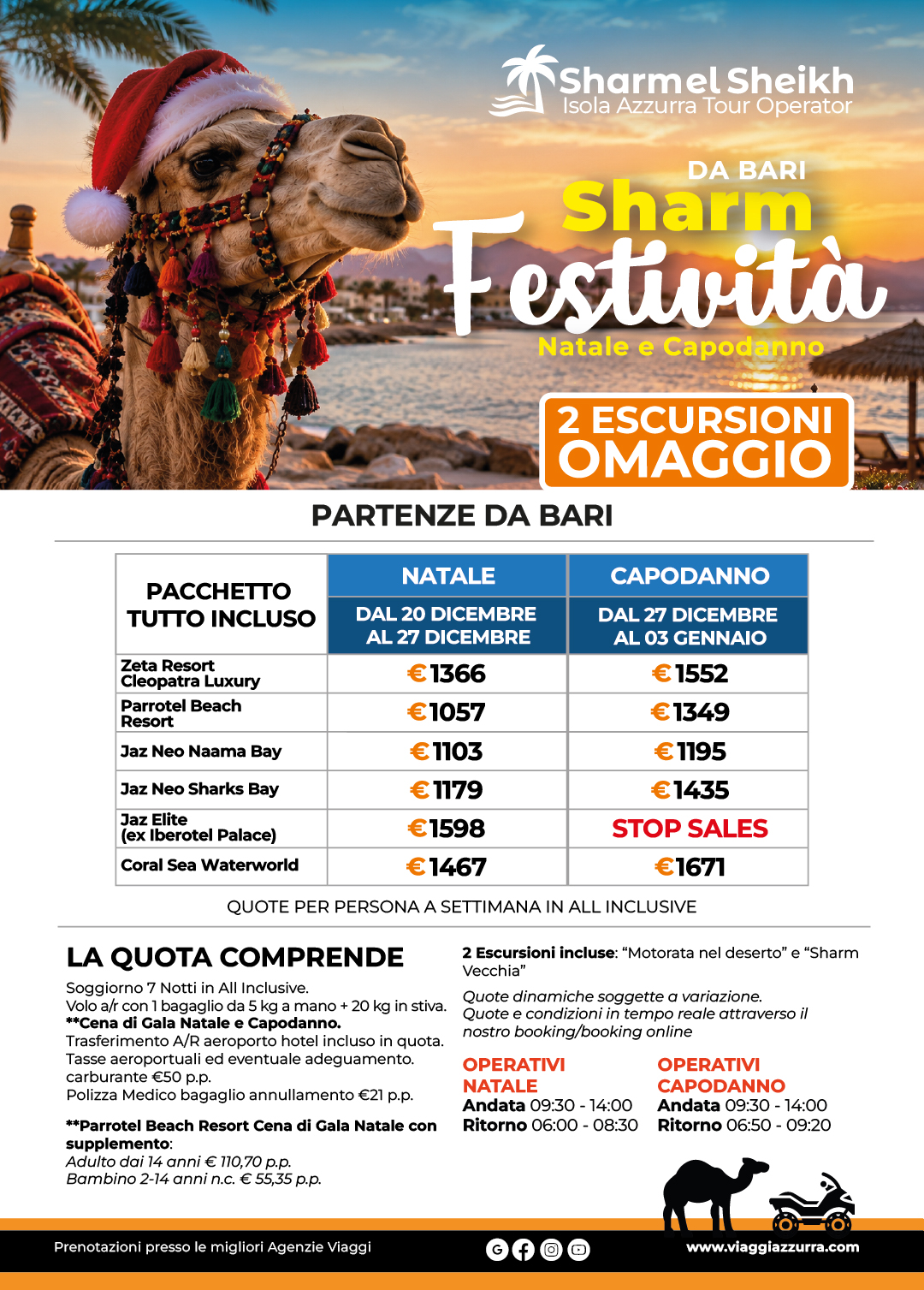 SHARM FESTIVITA | NATALE E CAPODANNO - Partenze da Bari
