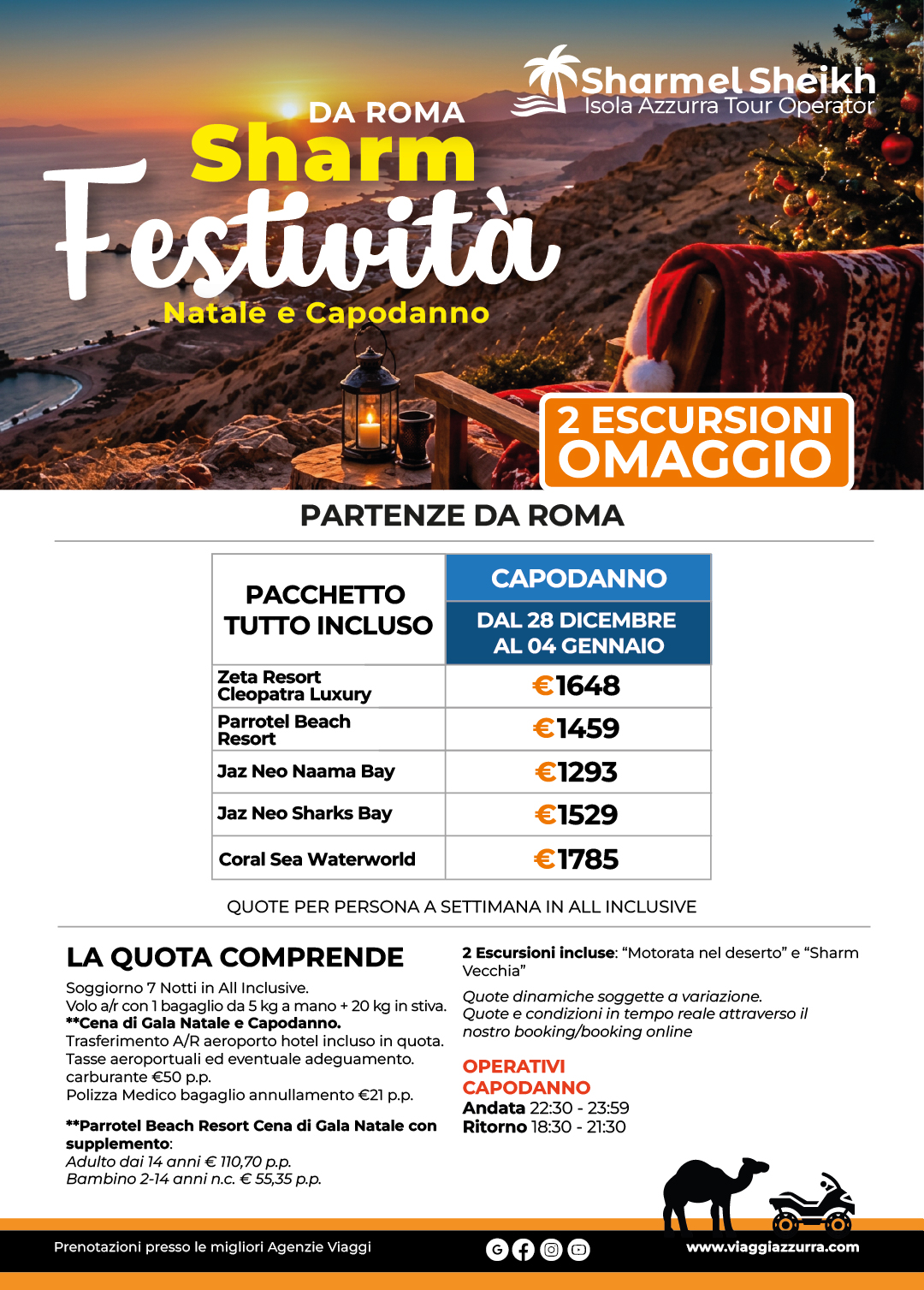 SHARM FESTIVITA | NATALE E CAPODANNO - Partenze da Roma