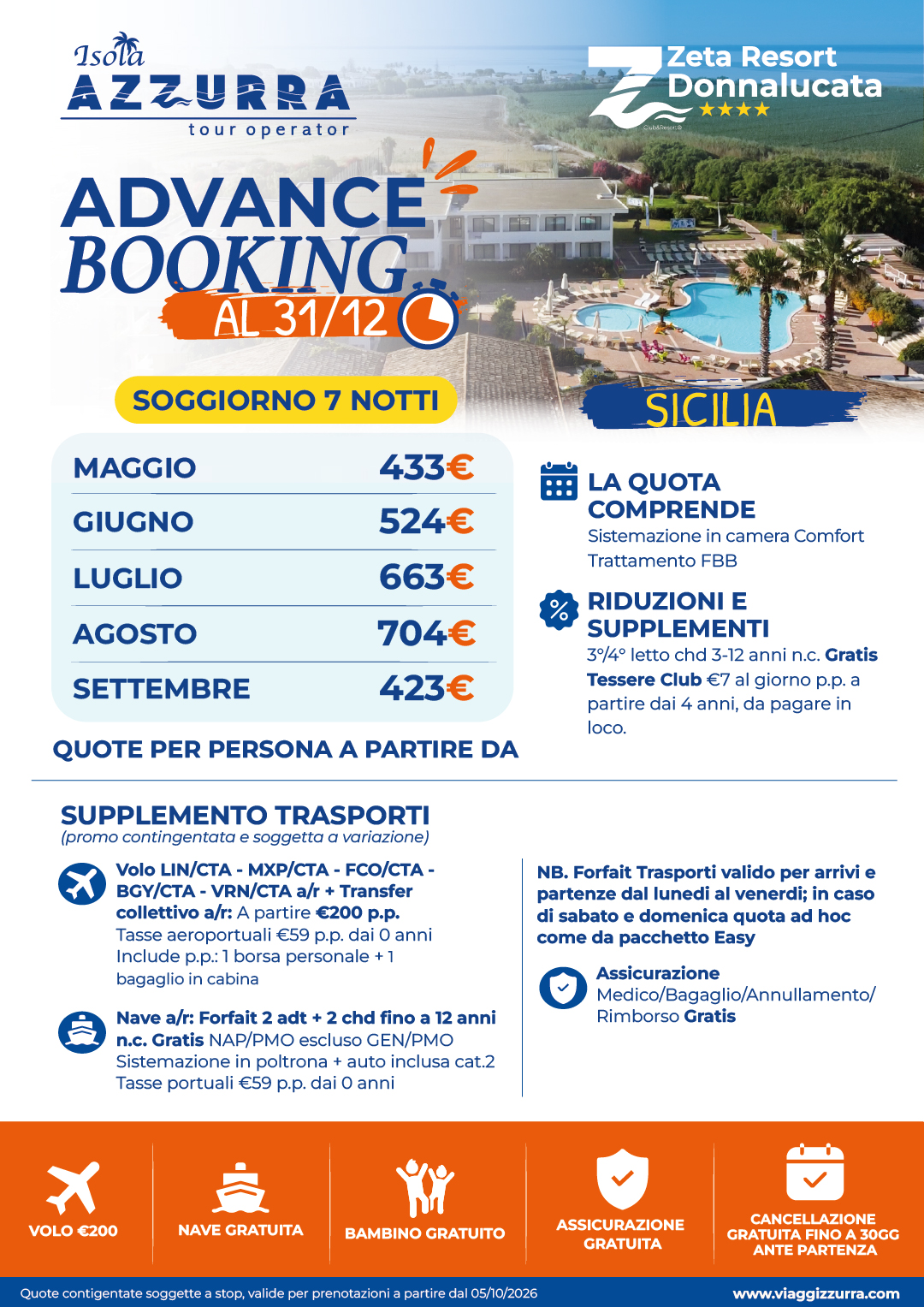 ADVANCE BOOKING - Zeta Resort Donnalucata