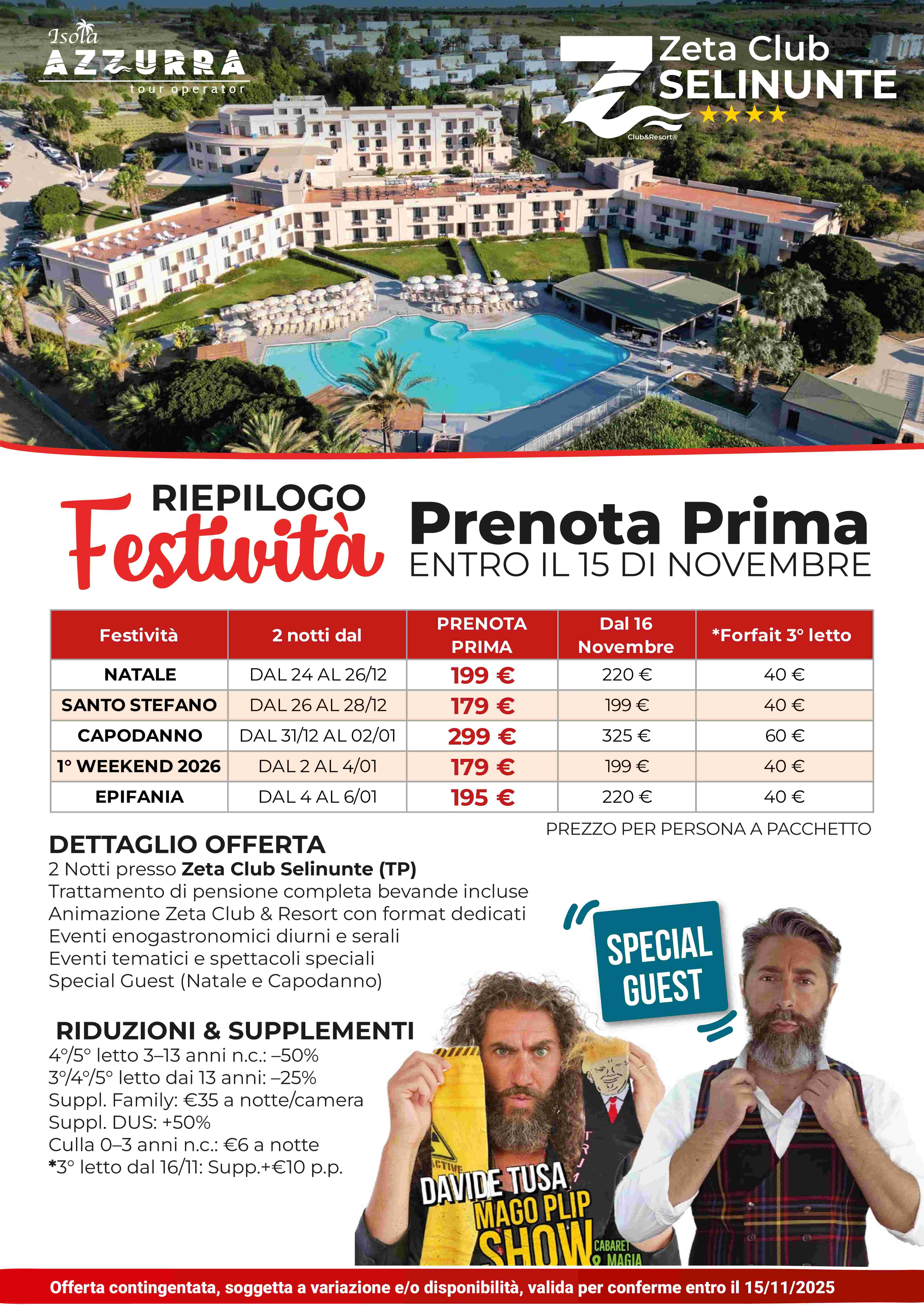 Riepilogo Festività Zeta Club Selinunte