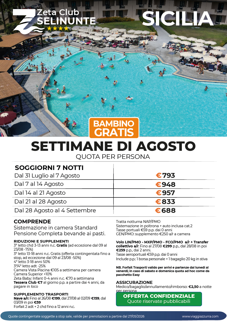 SETTIMANE DI AGOSTO - Zeta Club Selinunte