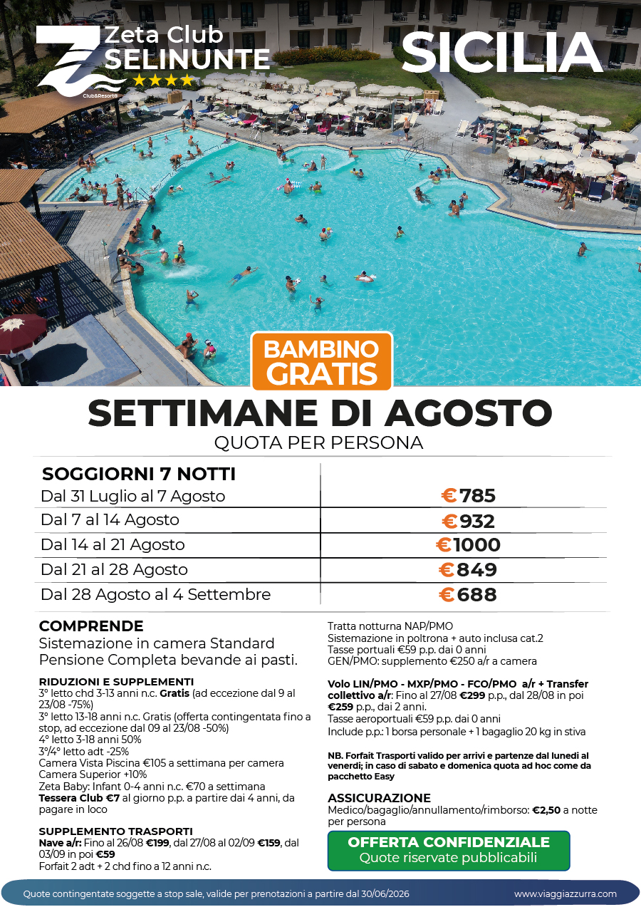SETTIMANE DI AGOSTO - Zeta Club Selinunte