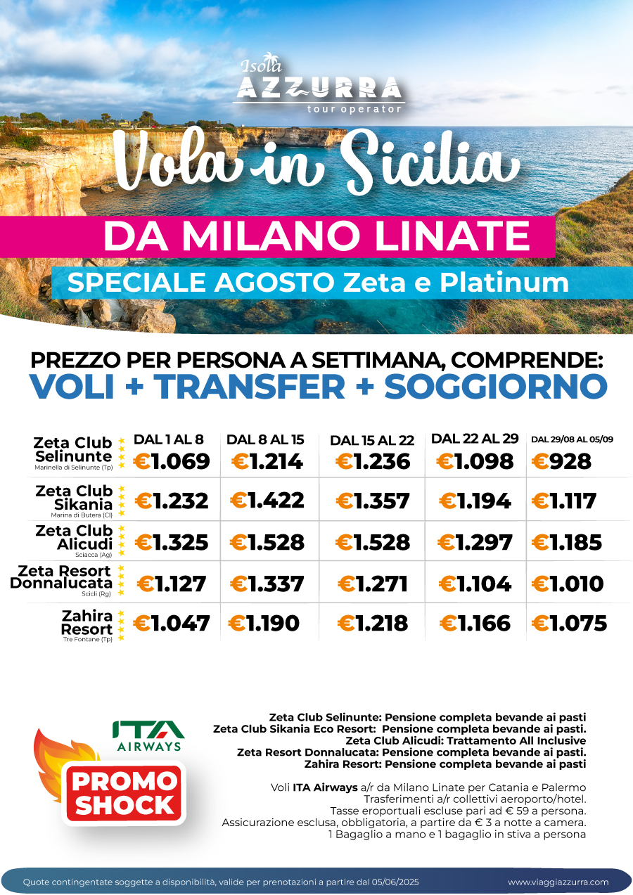 Vola ad Agosto in Sicilia