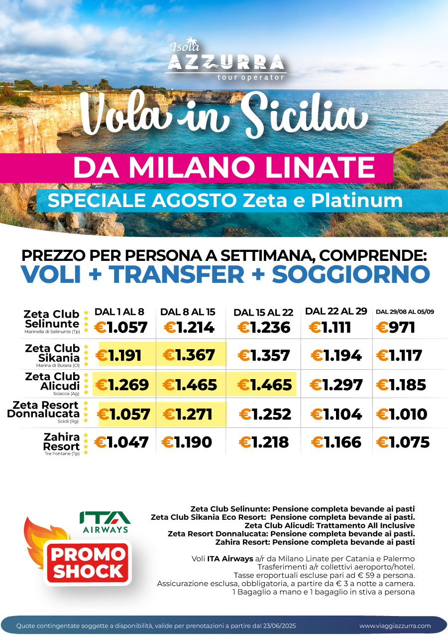 Vola ad Agosto in Sicilia