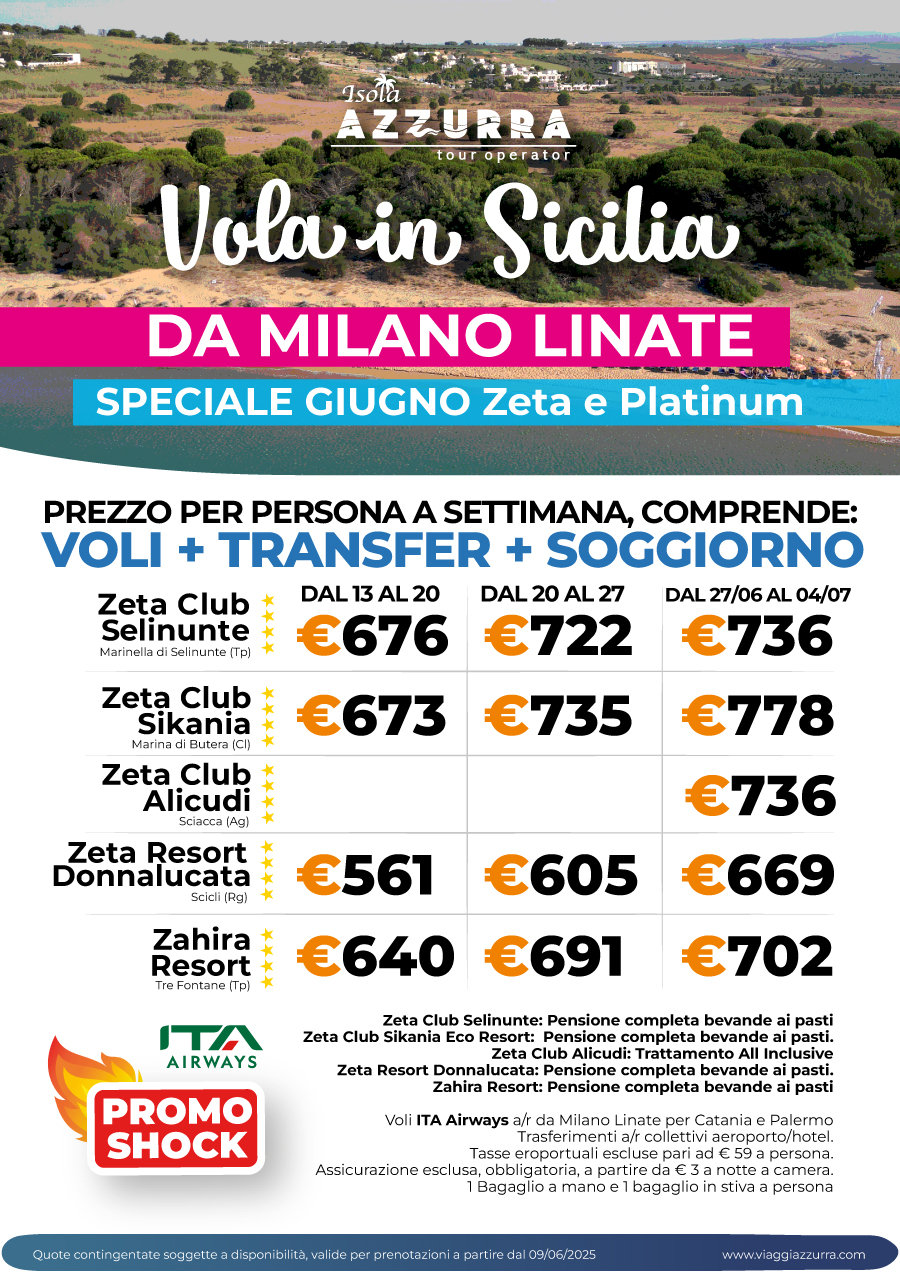 Vola a Giugno in Sicilia