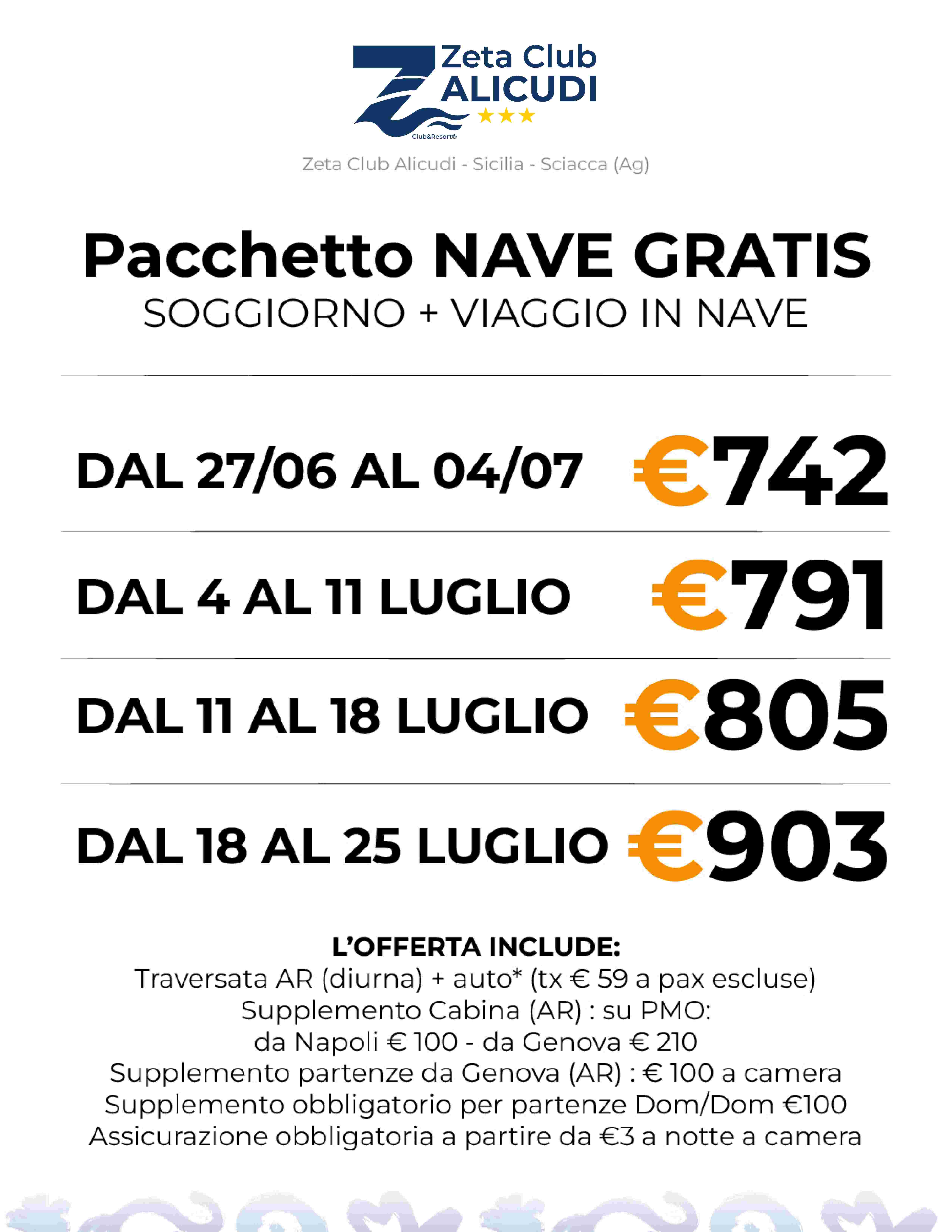Promo shock con nave - Zeta club alicudi