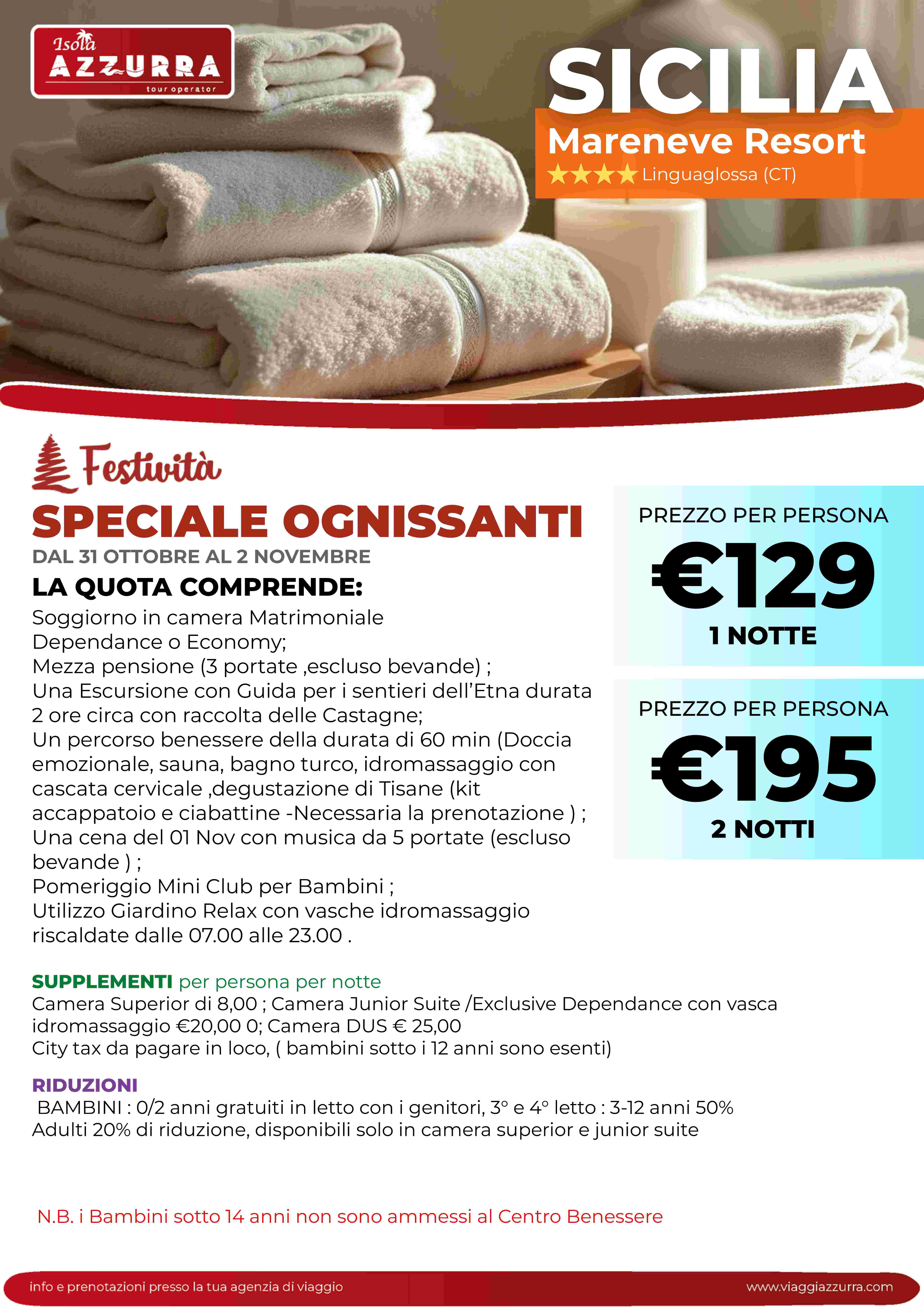 speciale ognissanti- mareneve resort